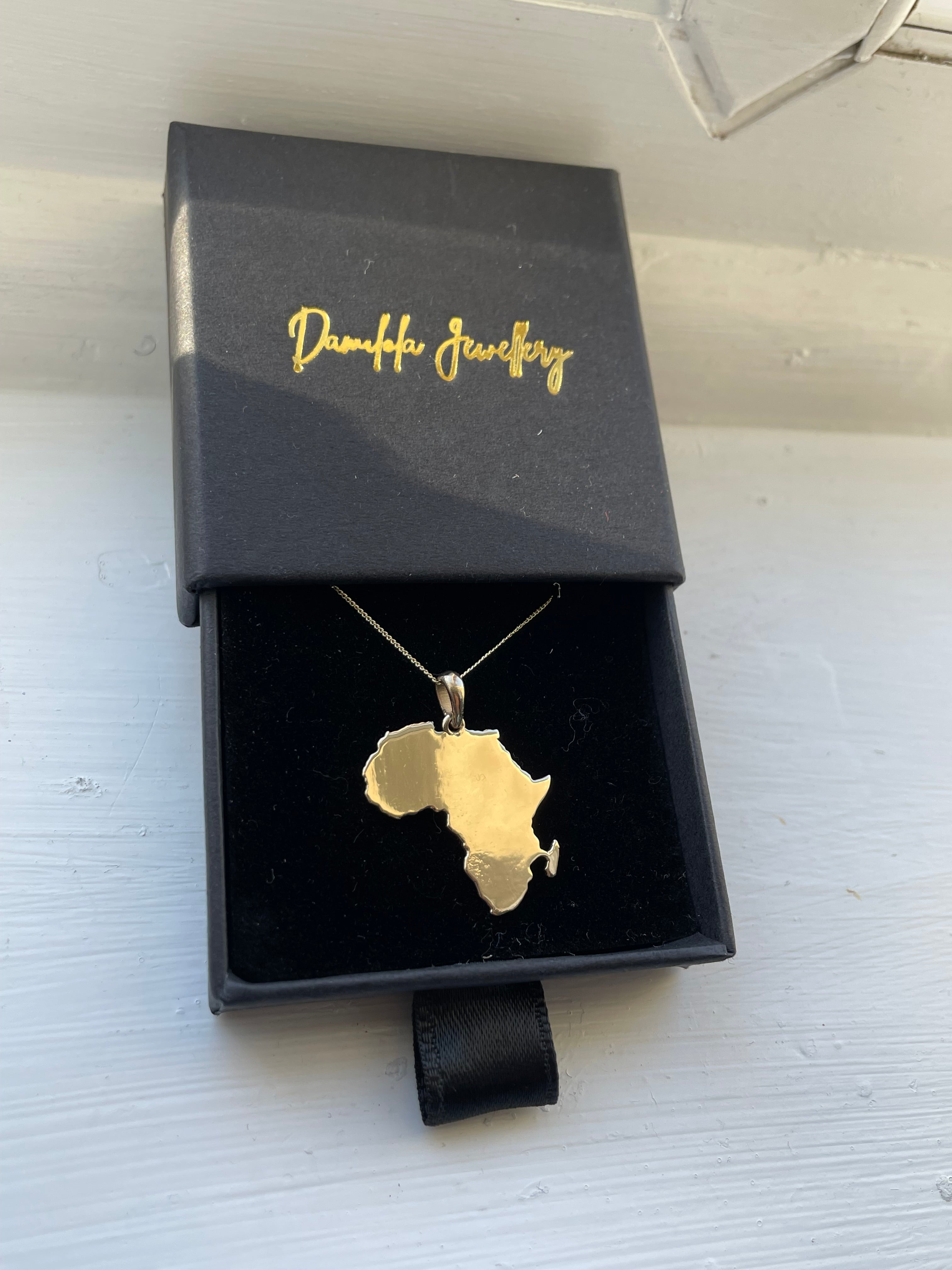 9ct Gold Africa Pendant Necklace