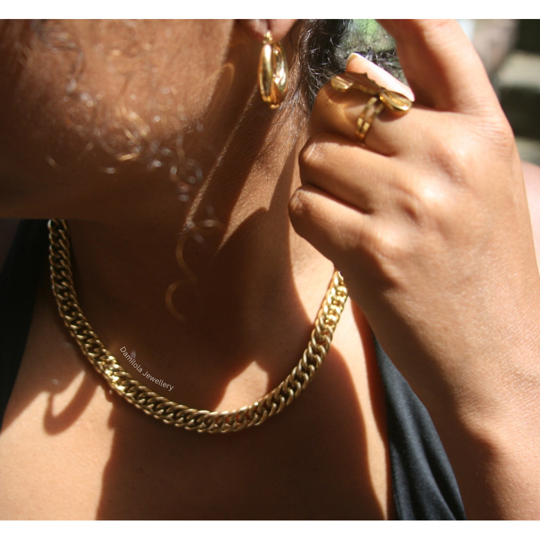 Chunky chain women’s gold steel