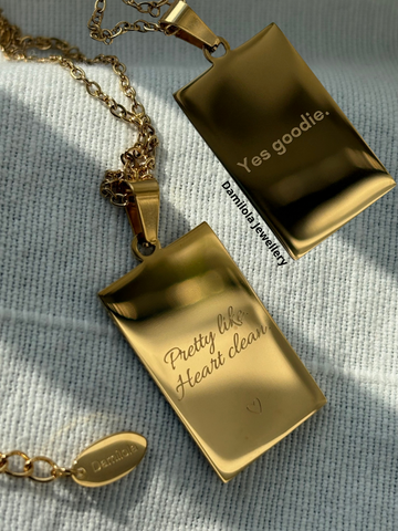 Yes goodie heart clean pretty necklace women empowerment jewellery with meaning stainless steel gold silver