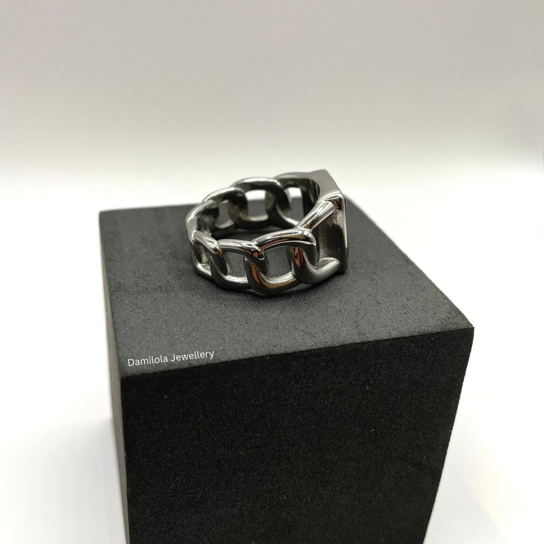 Cuban Link Onyx Ring