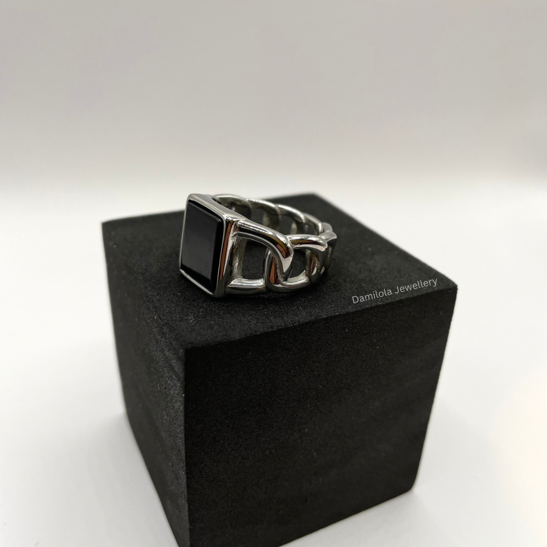 Cuban Link Onyx Ring