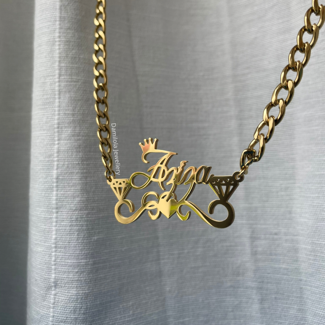 Custom Name ‘Aziza’ Necklace