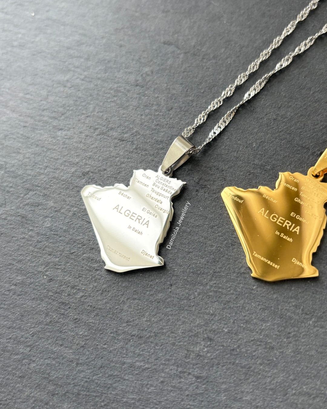 Algeria map necklace Damilola jewellery