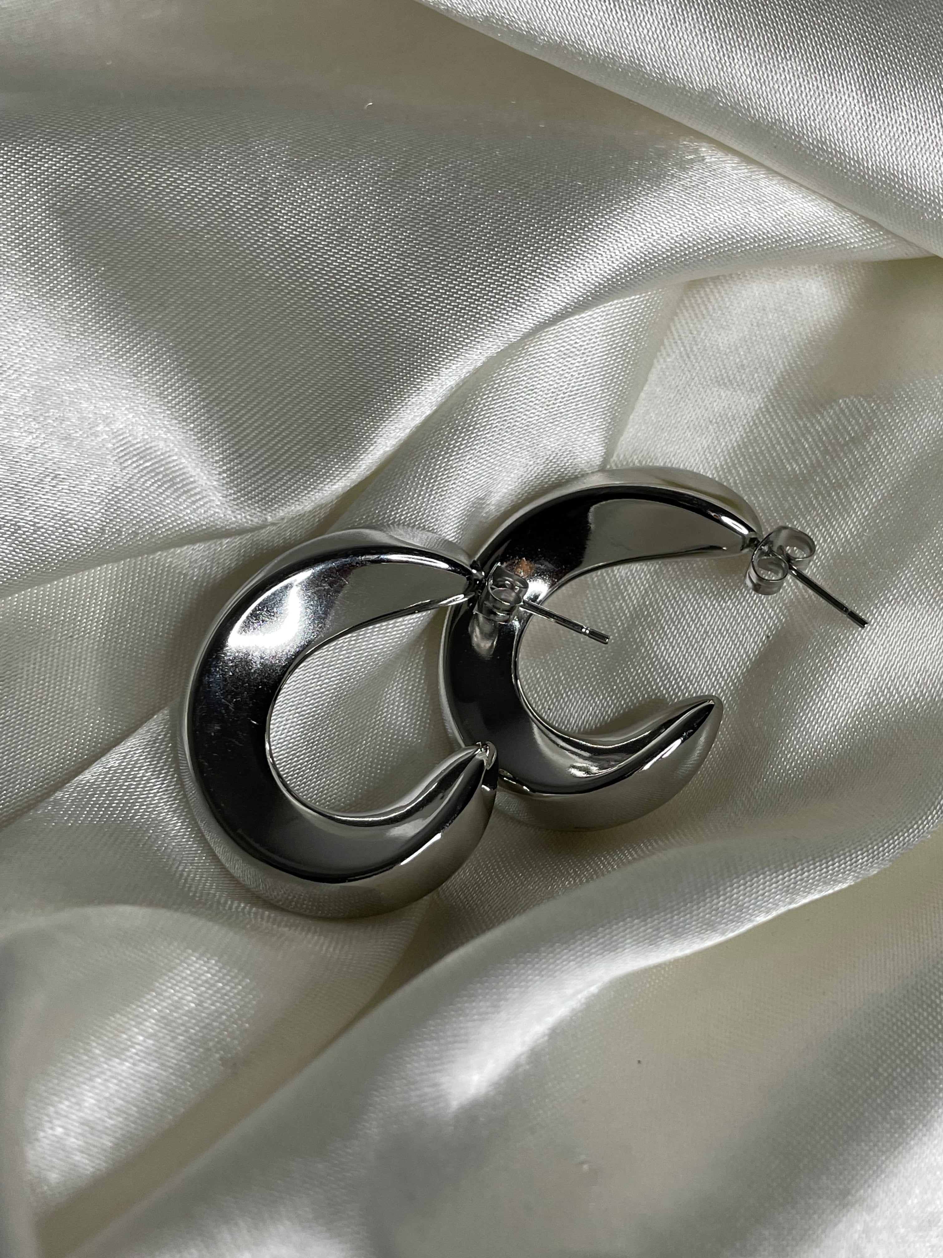 Silver hoop earrings