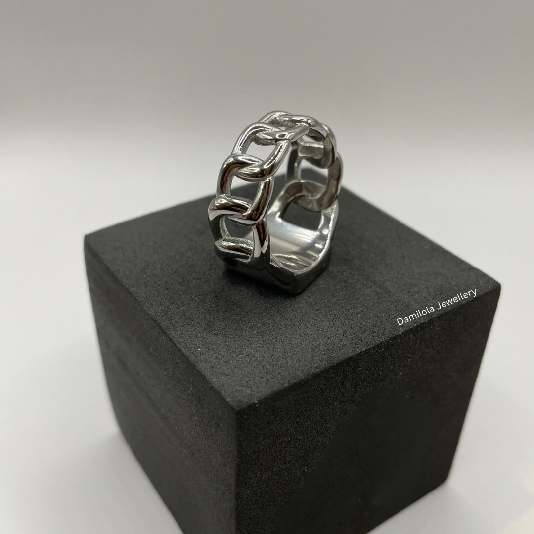 Cuban Link Onyx Ring