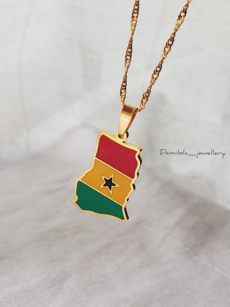 Ghana Flag Necklace  - Gold/Silver ‘Freedom and Justice'