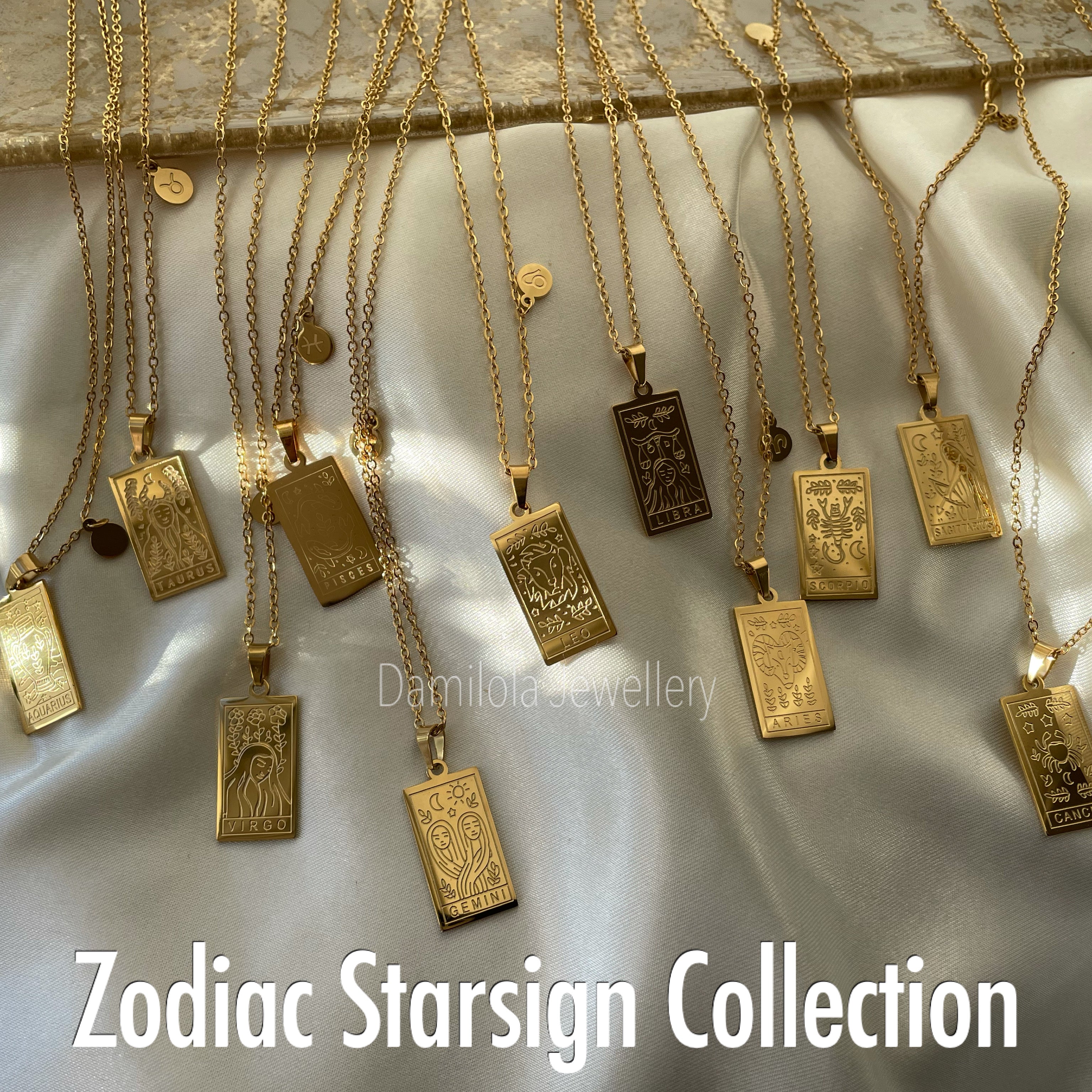 zodiac star sign necklace necklase