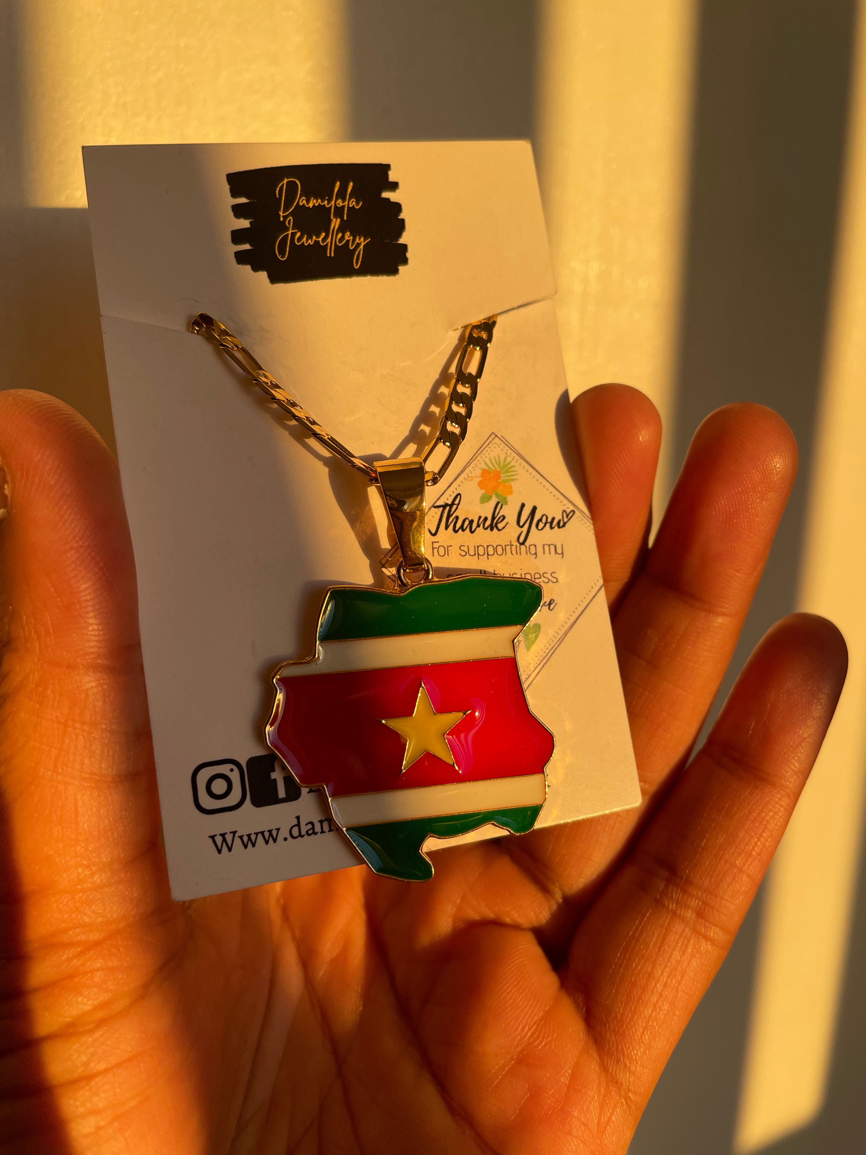 Suriname Flag Necklace 🇸🇷