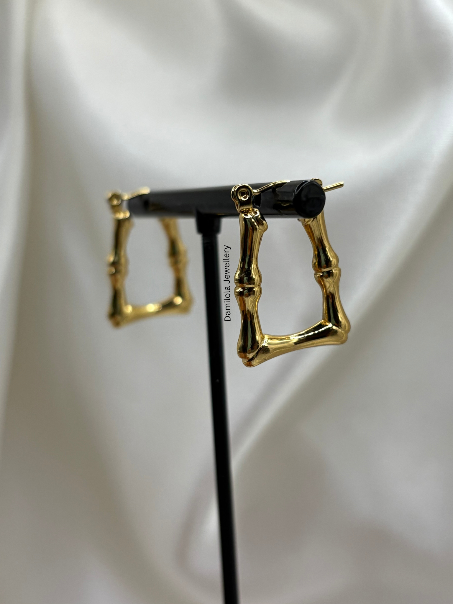 Gold ‘Tara’ Triangle Bamboo Hoops