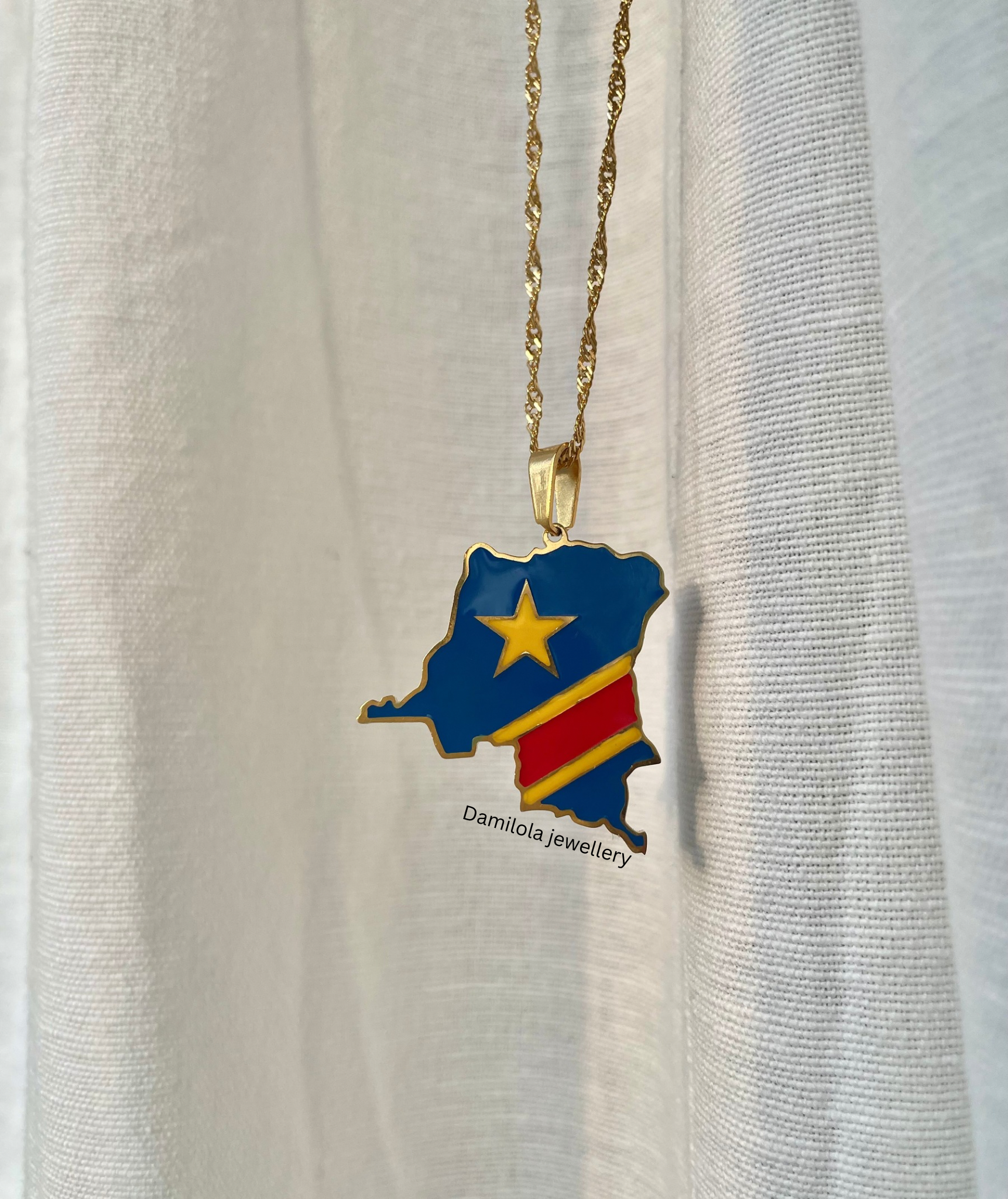 Congo Flag Map Necklace🇨🇩