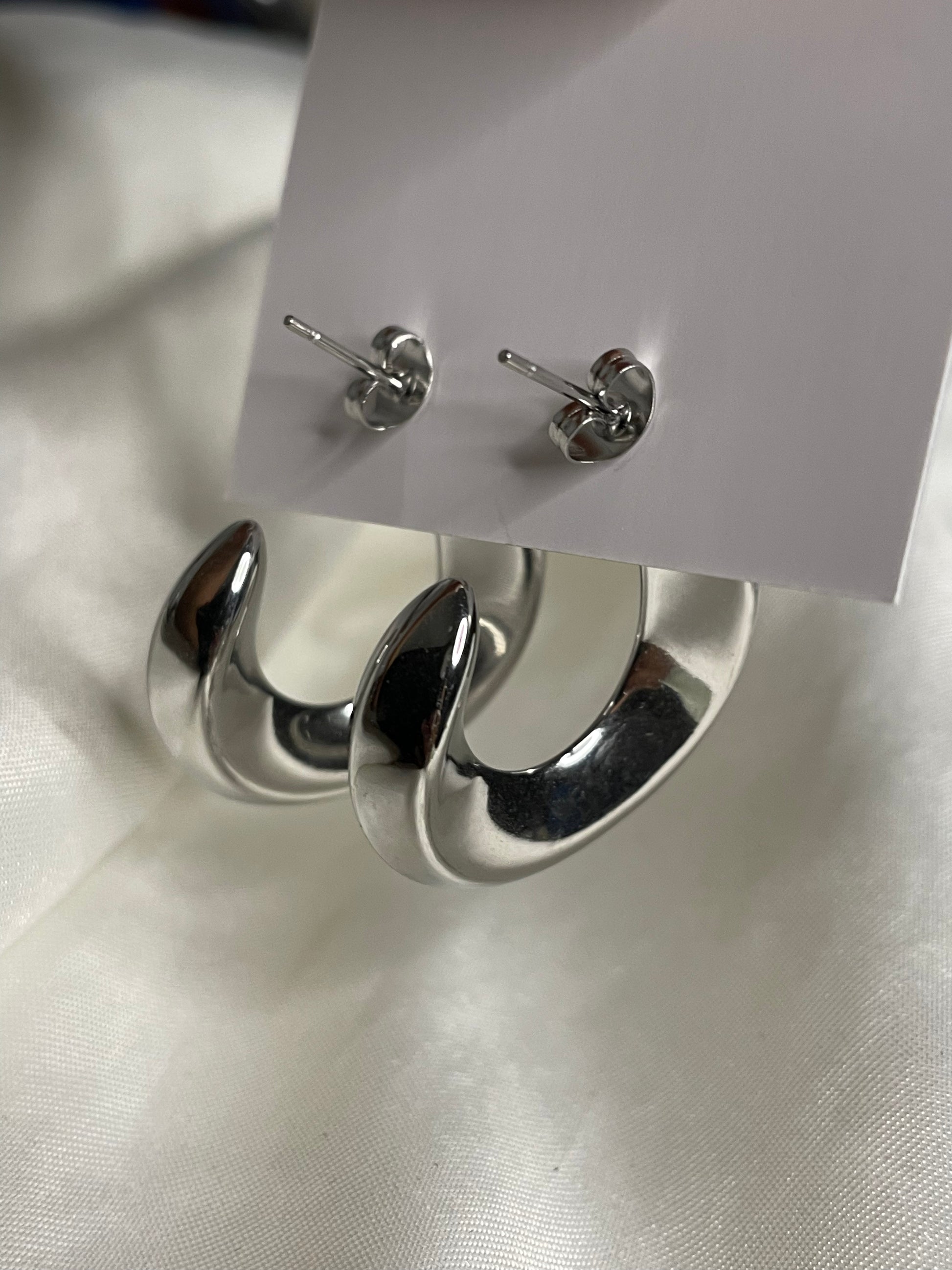 Silver hoop earrings