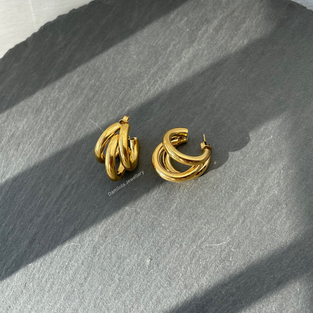 Triple ‘Tyra’ Hoops - Gold/Silver