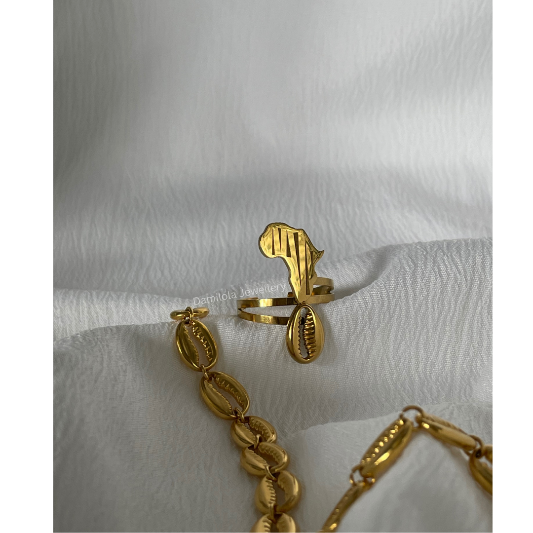 Africa Cowrie Shell Ring