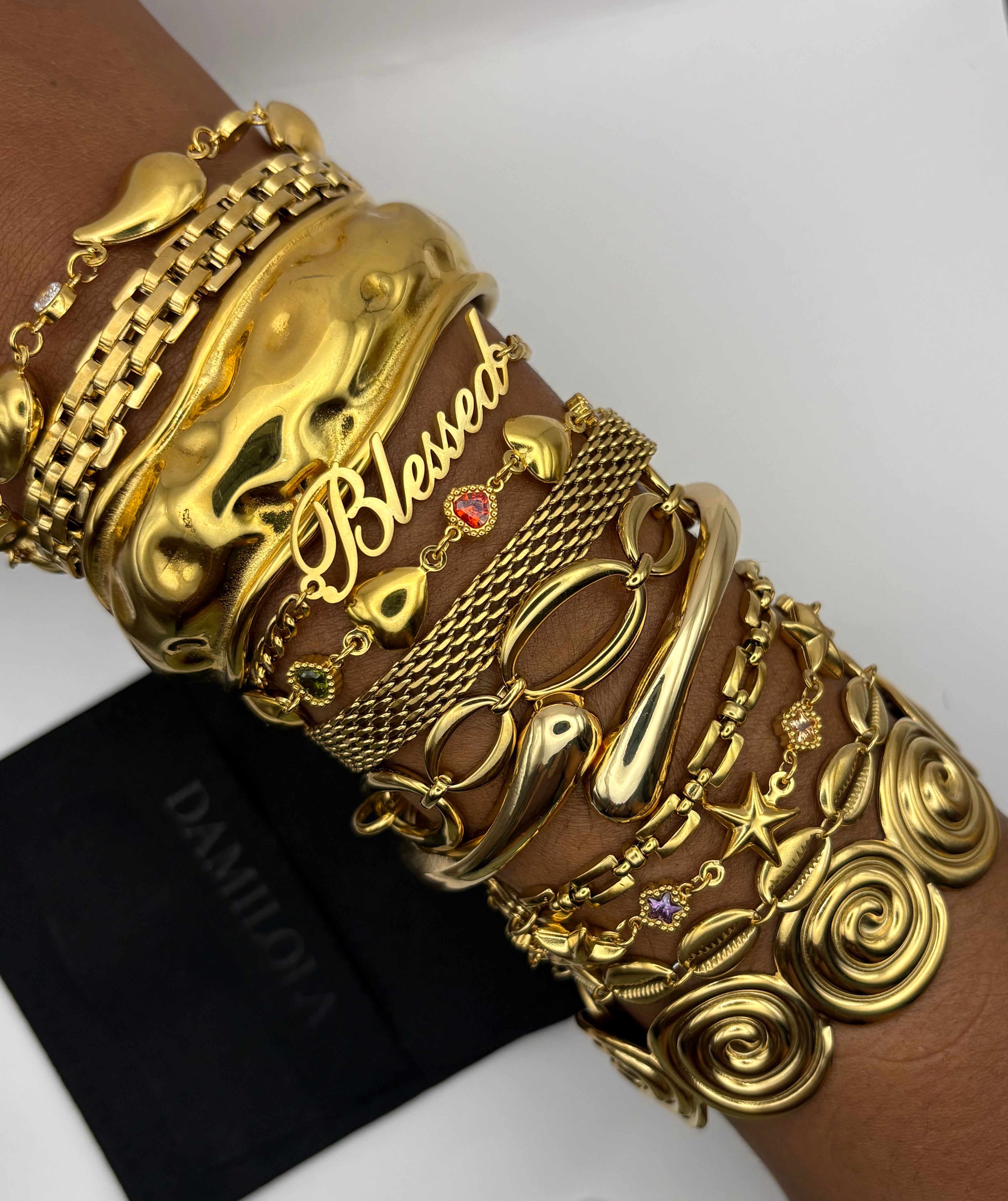 Chunky Textured Sahara Cuff Bracelet – Gold & Silver