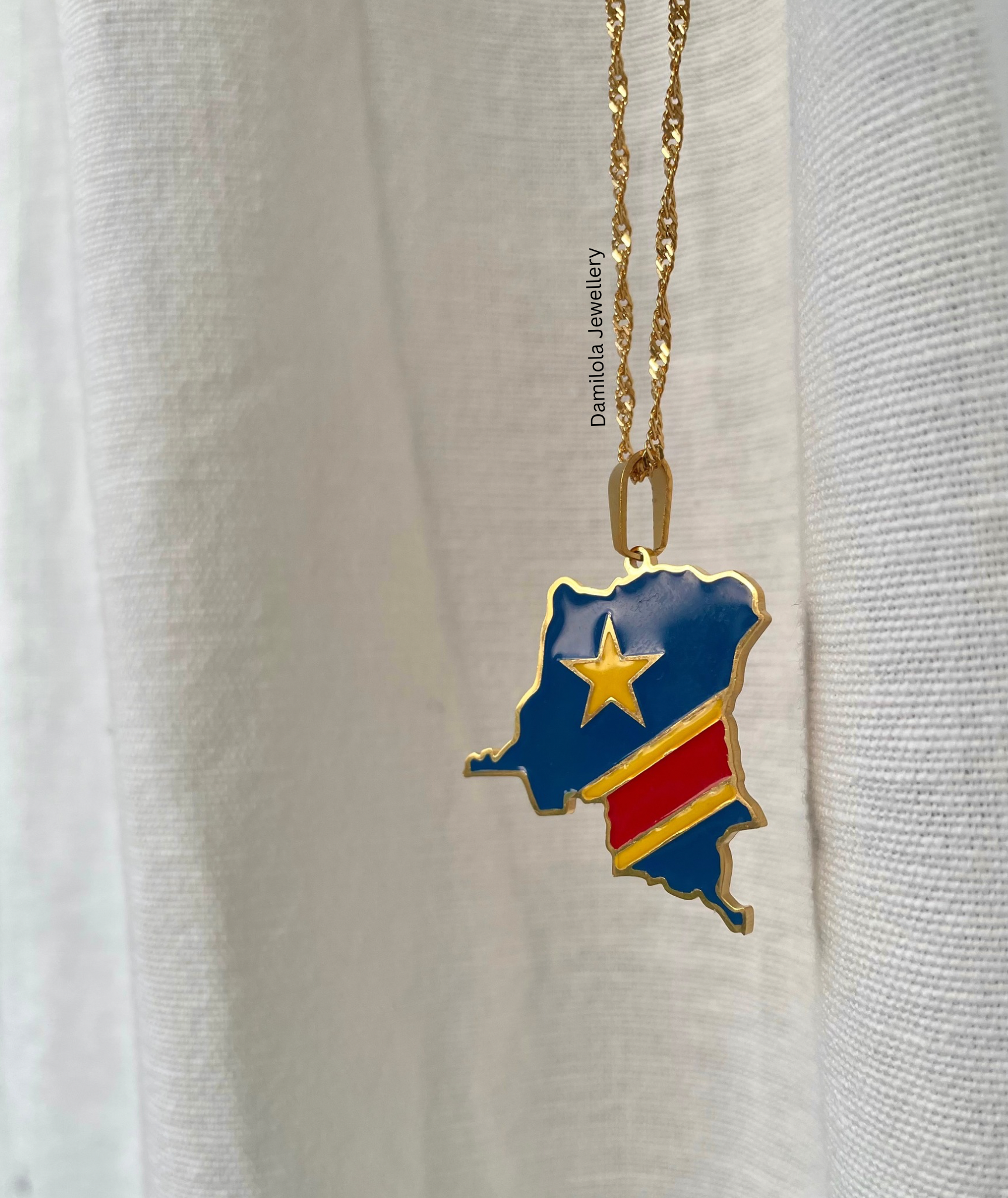 Congo Flag Map Necklace🇨🇩