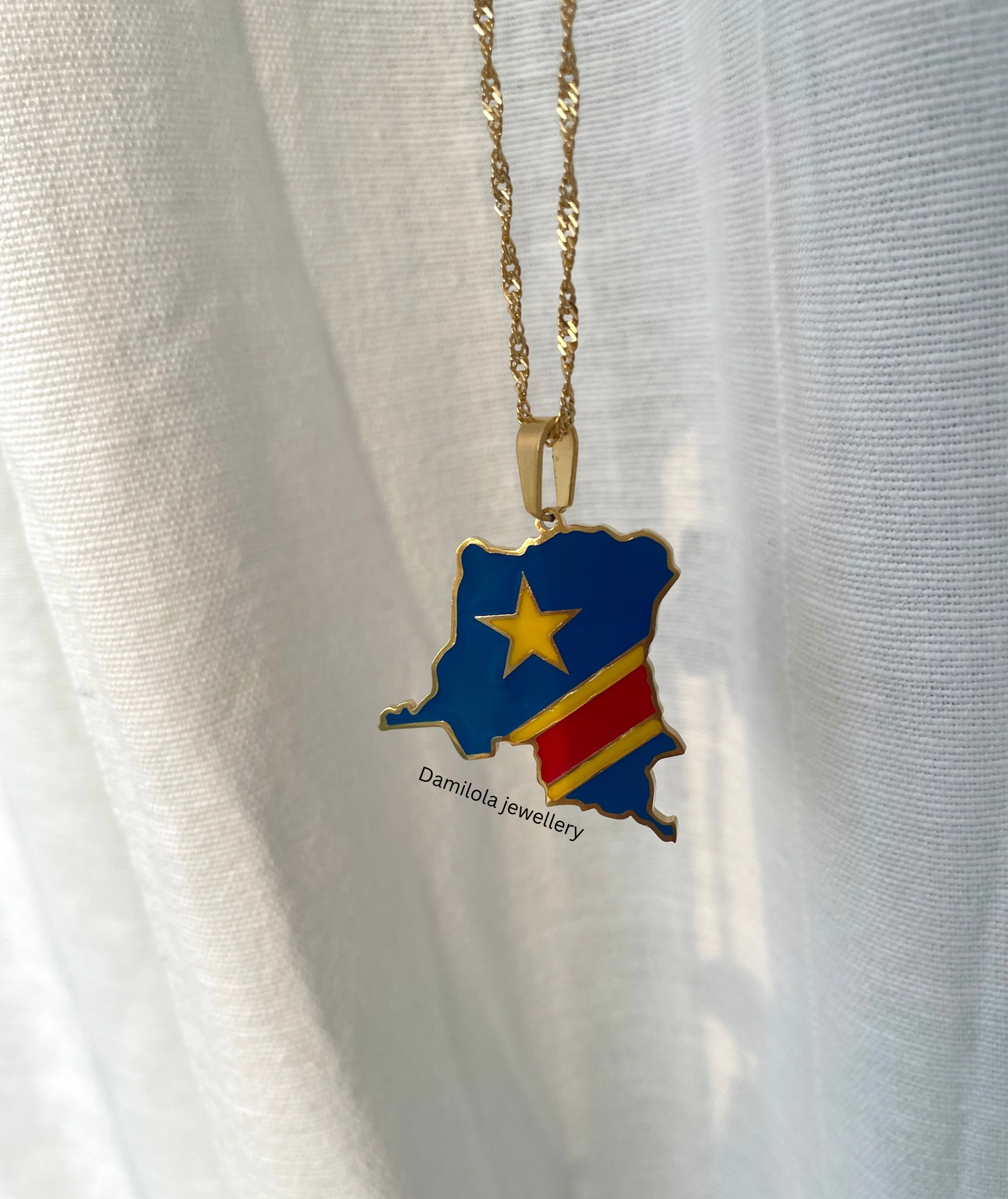 Congo Flag Map Necklace🇨🇩