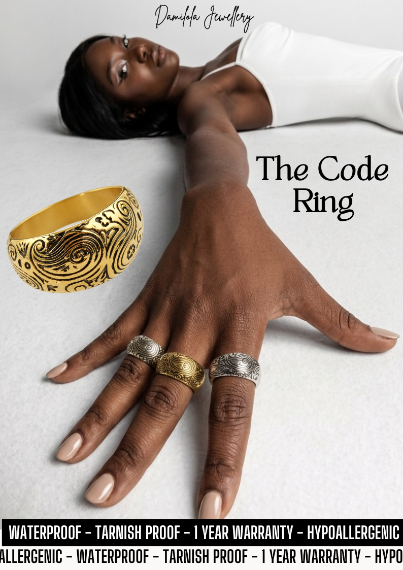 The Code ‘Noir’ Ring - Gold/Silver