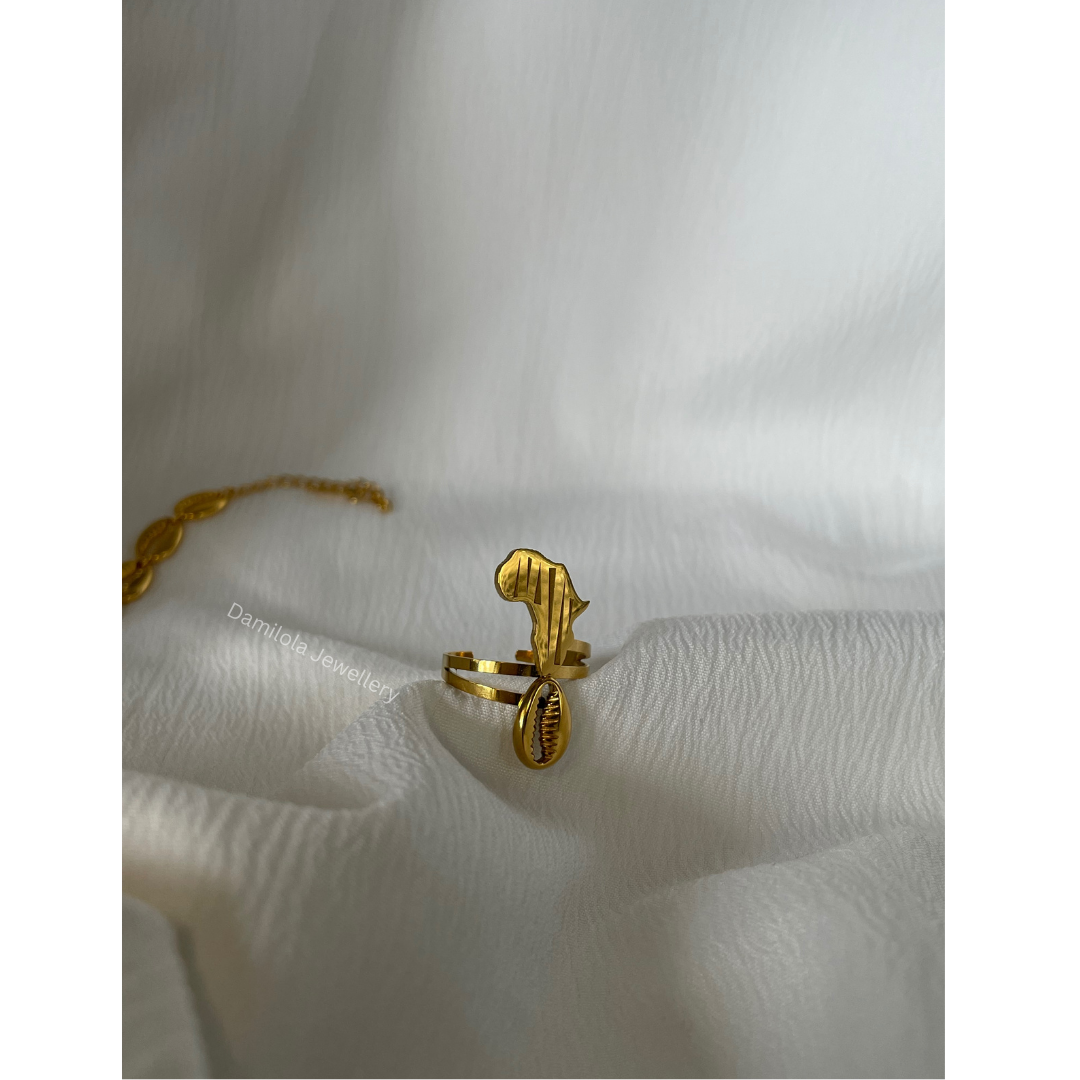 Africa Cowrie Shell Ring