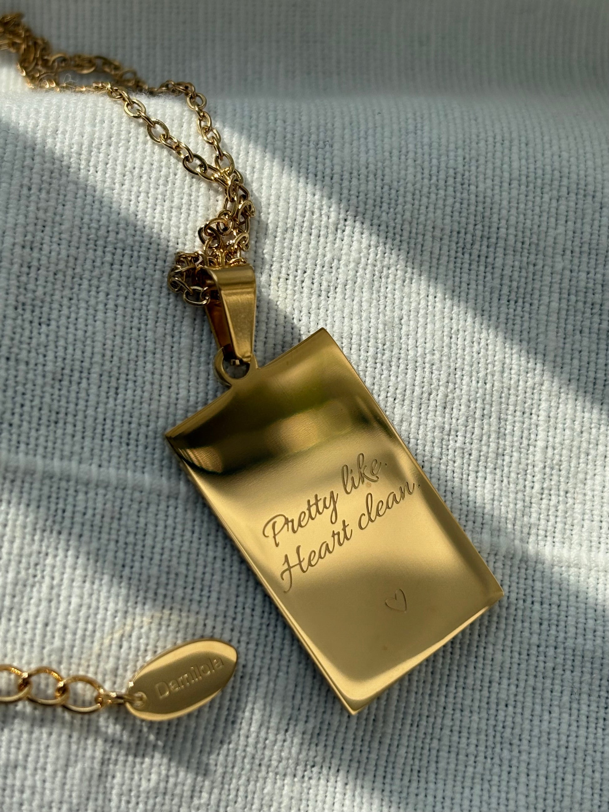 Yes goodie heart clean pretty necklace women empowerment jewellery with meaning stainless steel gold silver 