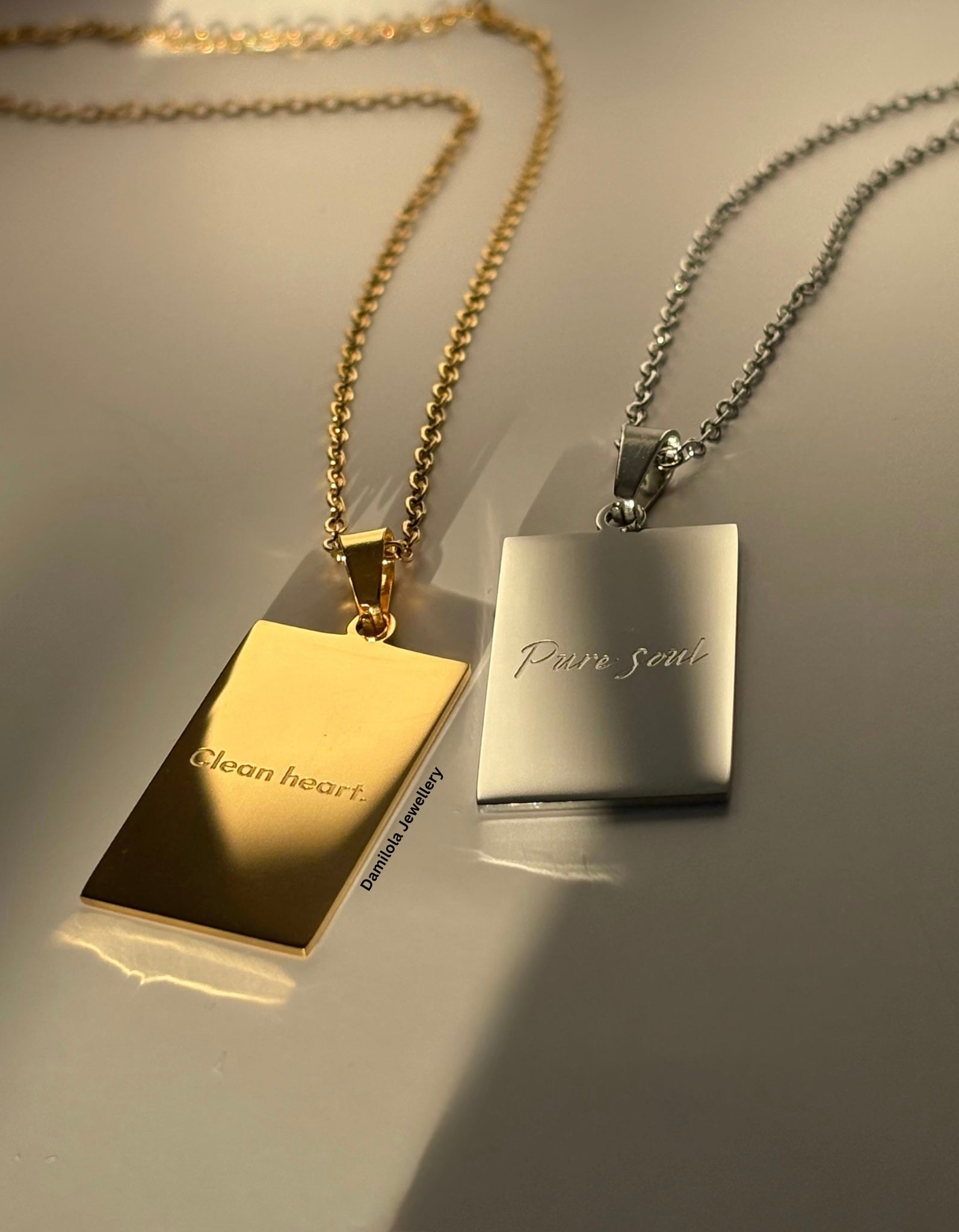 Clean heart. Pure soul. Necklace gold silver 