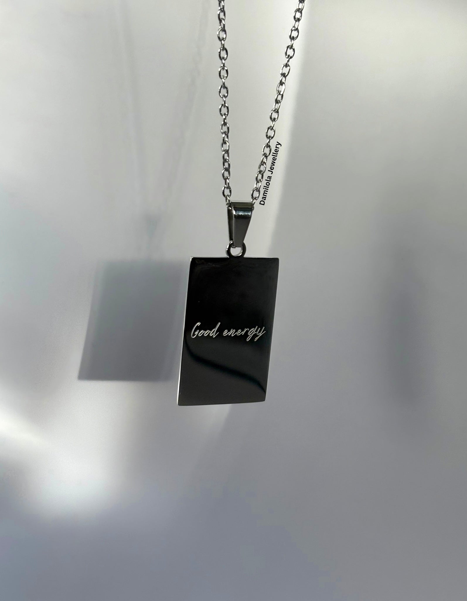 Good energy. No negativity. Good vibes necklace - gold/silver gift 