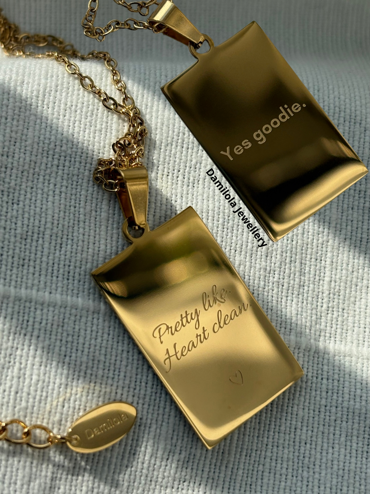 Yes goodie heart clean pretty necklace women empowerment jewellery with meaning stainless steel gold silver 