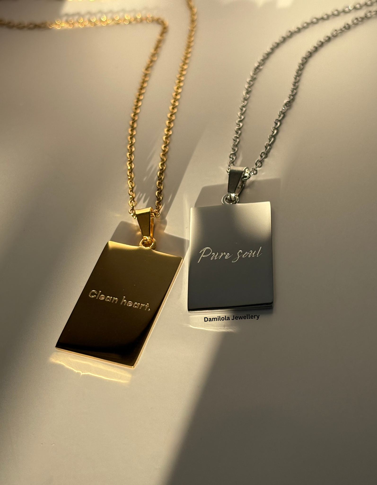Clean heart. Pure soul. Necklace gold silver 