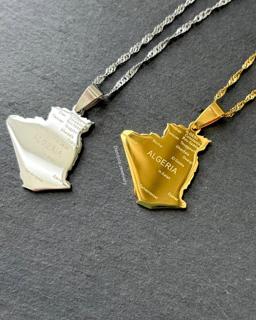 Algeria map necklace Damilola jewellery