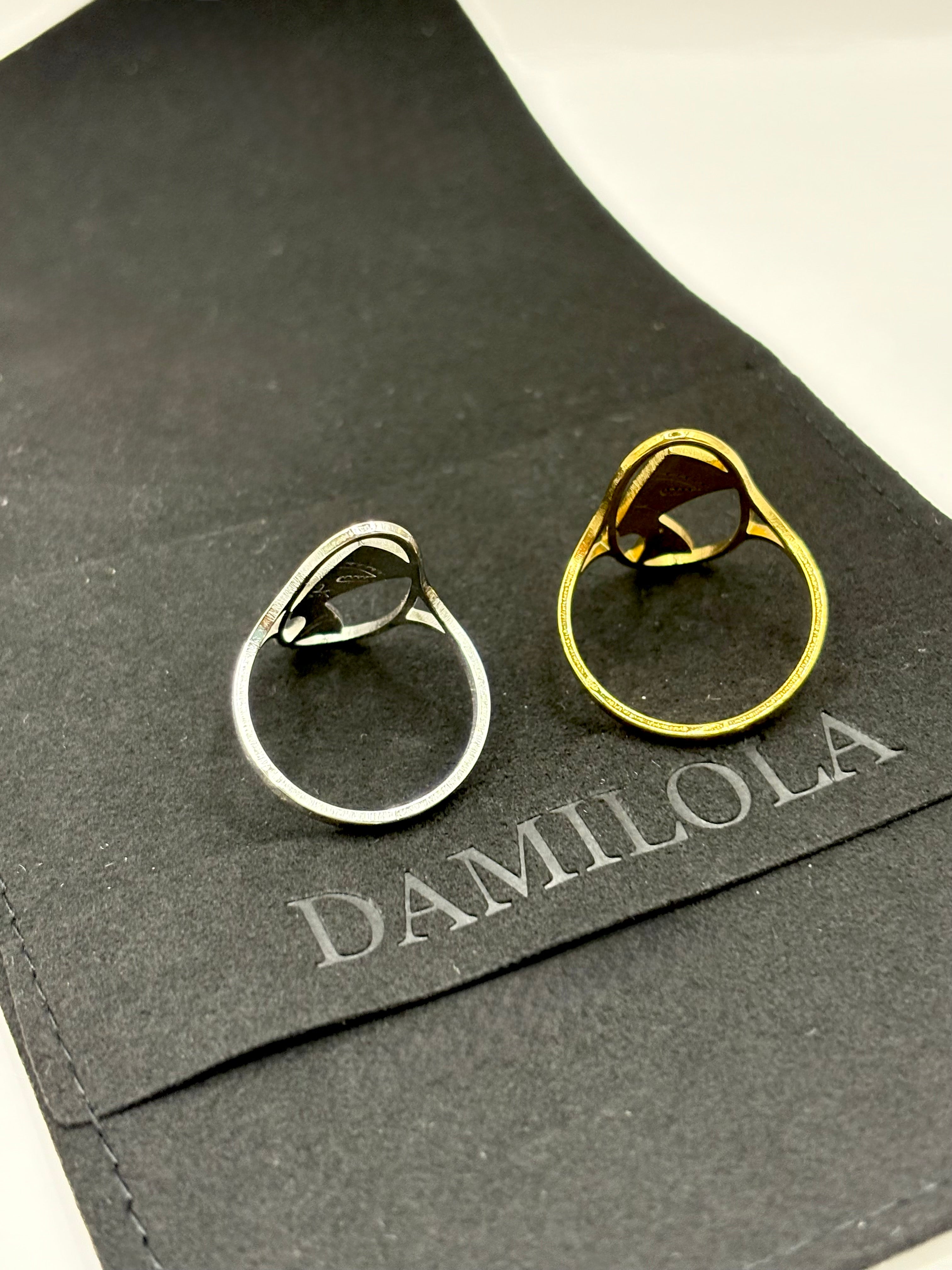 Nefertiti Ring - Large Oval - Gold/Silver