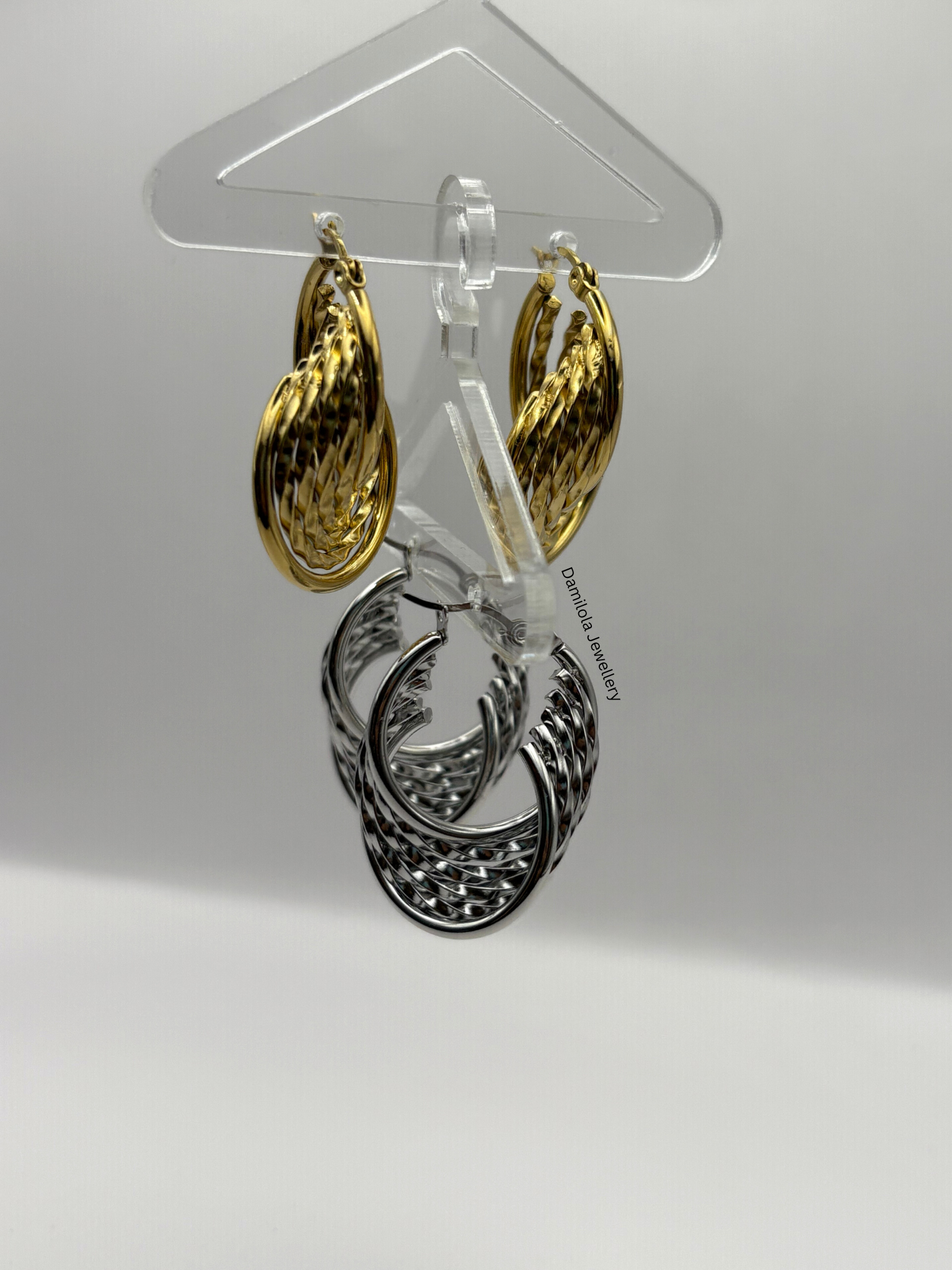 Gold ‘Idia’ Textured Swirl Hoops