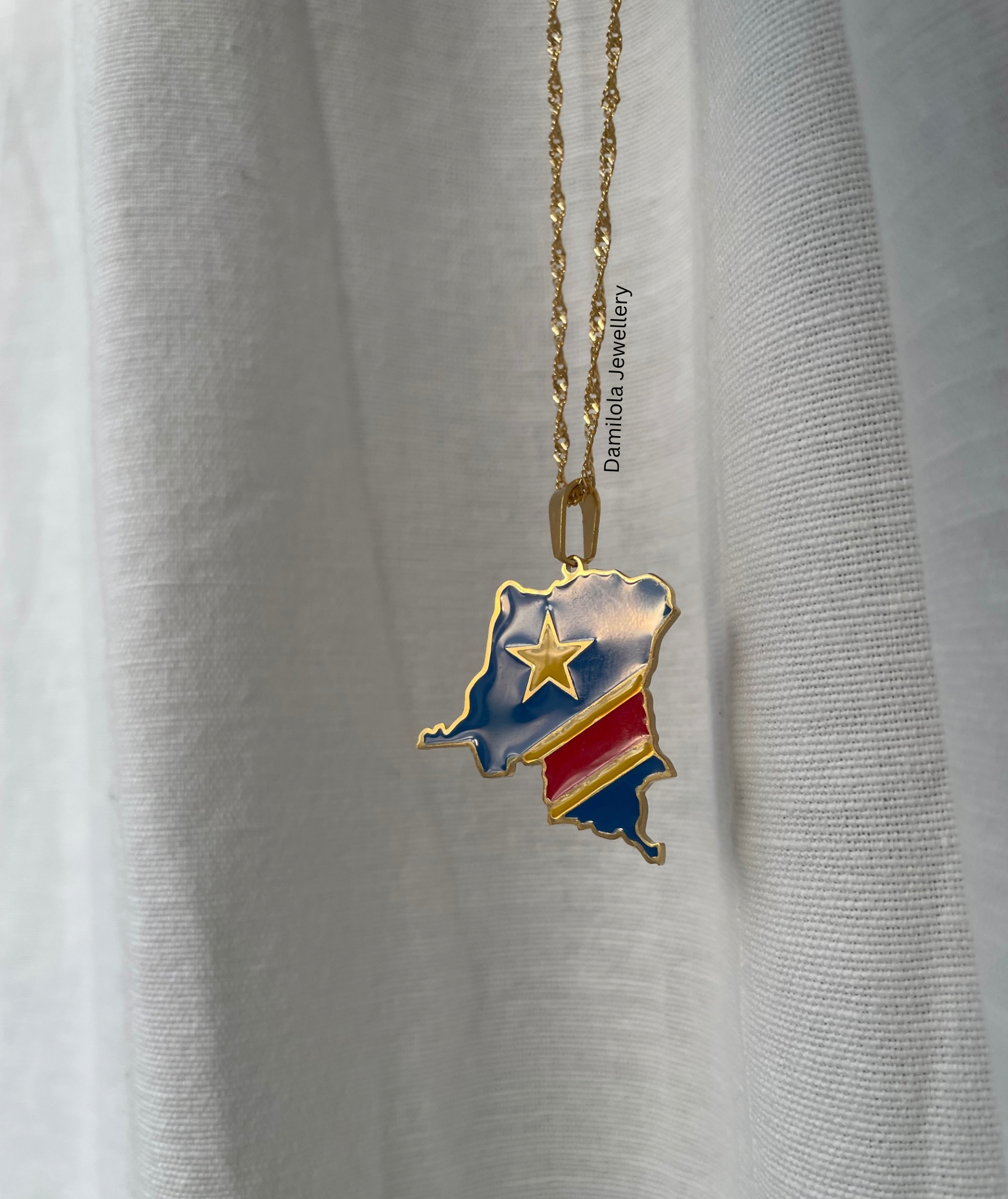 Congo Flag Map Necklace🇨🇩