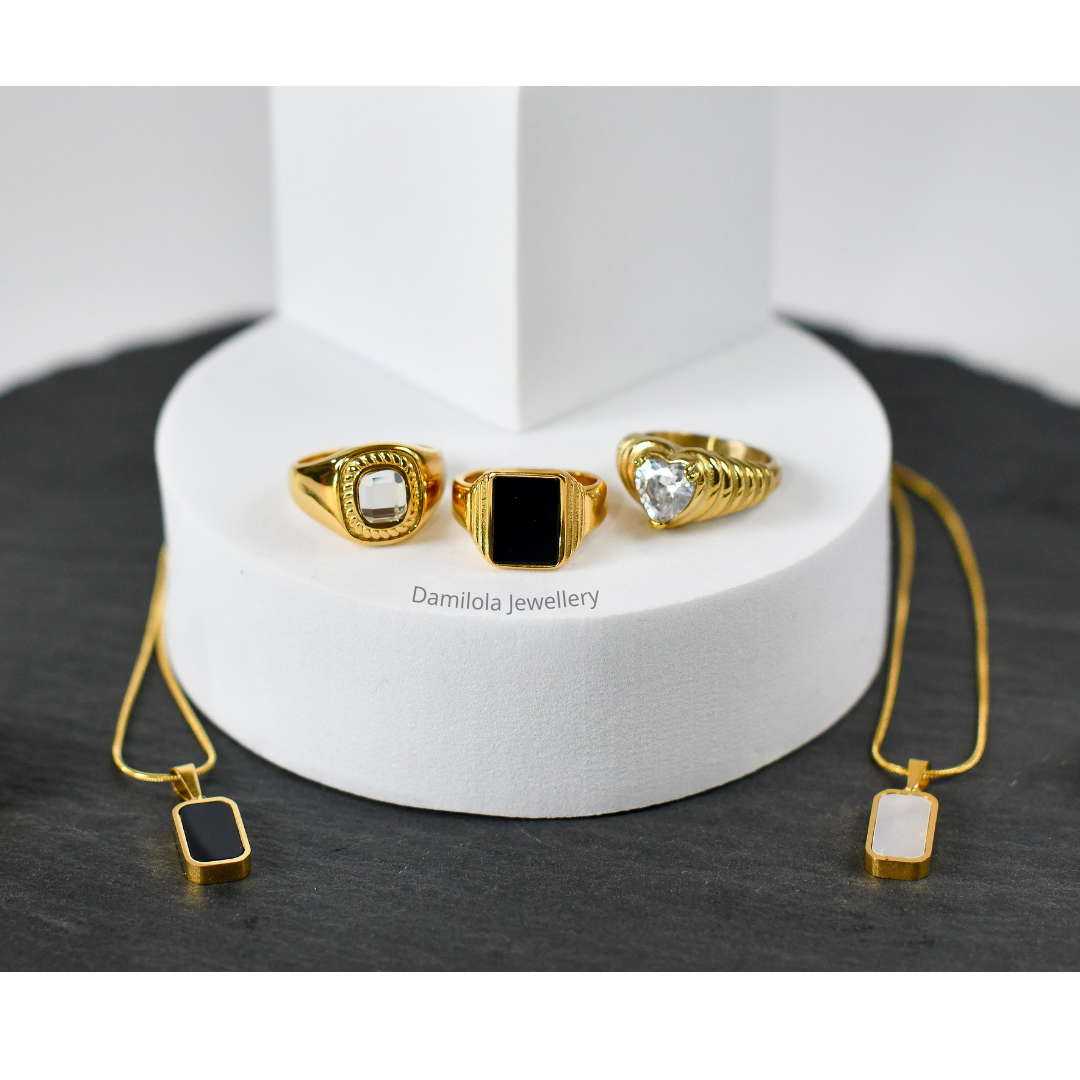 ‘Lela’ Gold&Black Classic - Ring