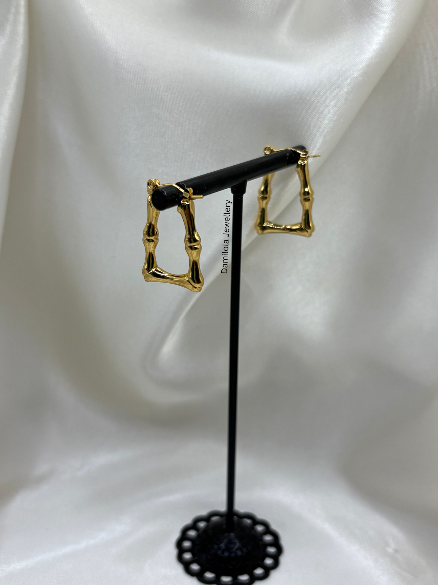 Gold ‘Tara’ Triangle Bamboo Hoops