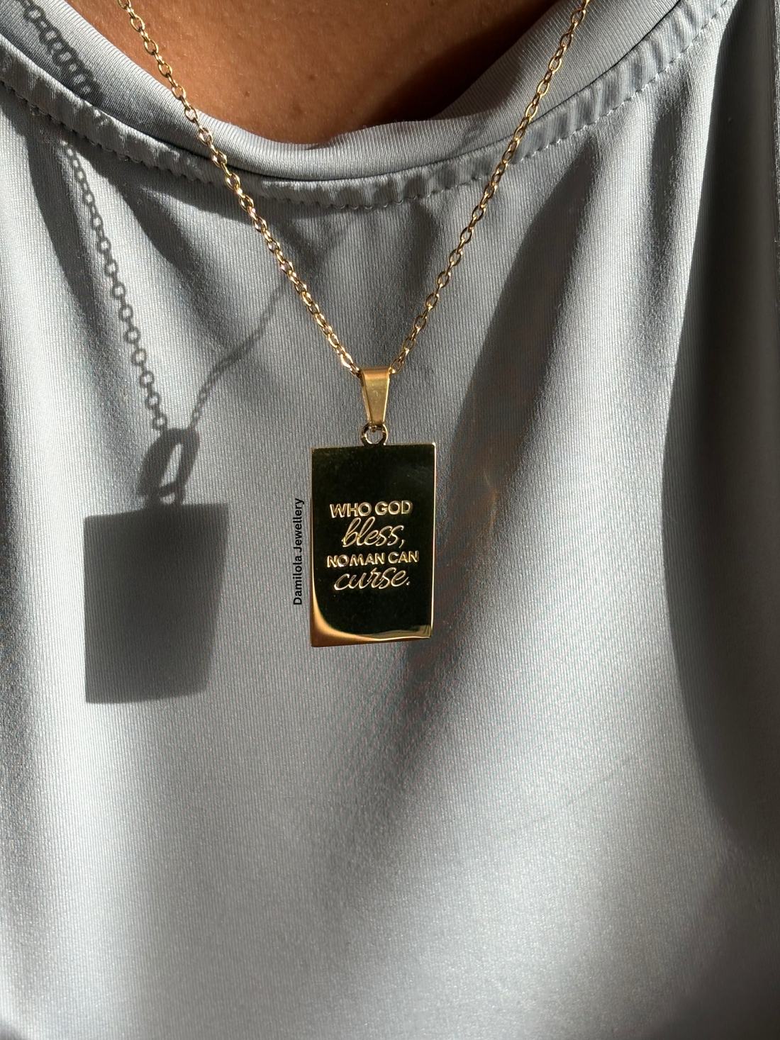 Who god bless no man can curse, necklace, jewellery, Christianity, spiritual, god, Jesus 