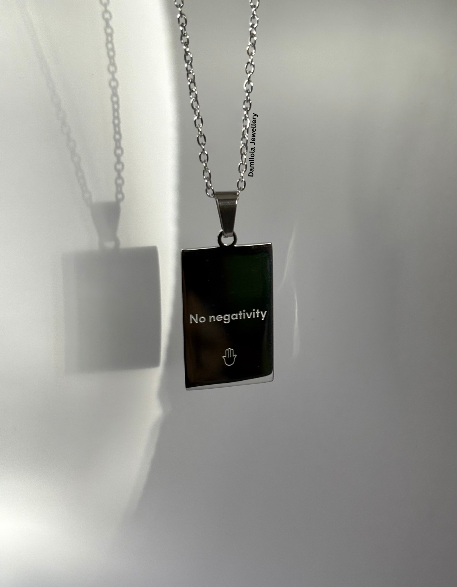Good energy. No negativity. Good vibes necklace - gold/silver gift 