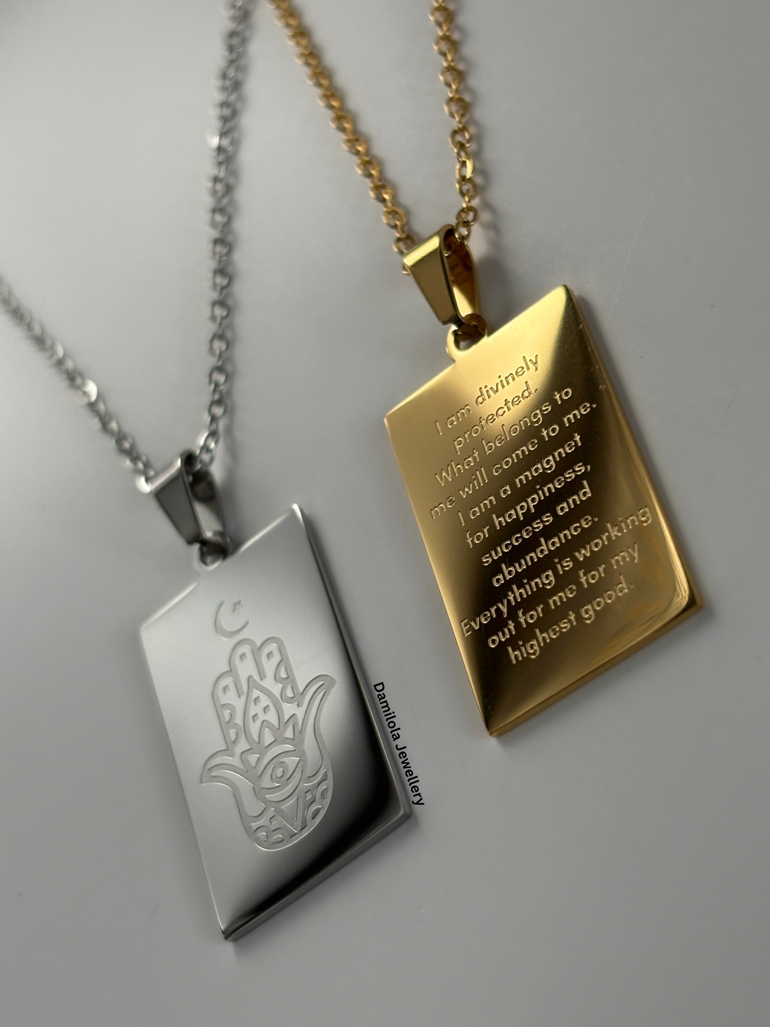 I AM’ Protection&Manifestation Necklace - Gold/Silver hamsa hand 