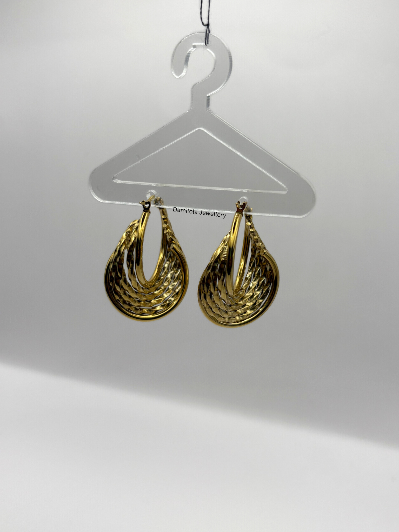 Gold ‘Idia’ Textured Swirl Hoops