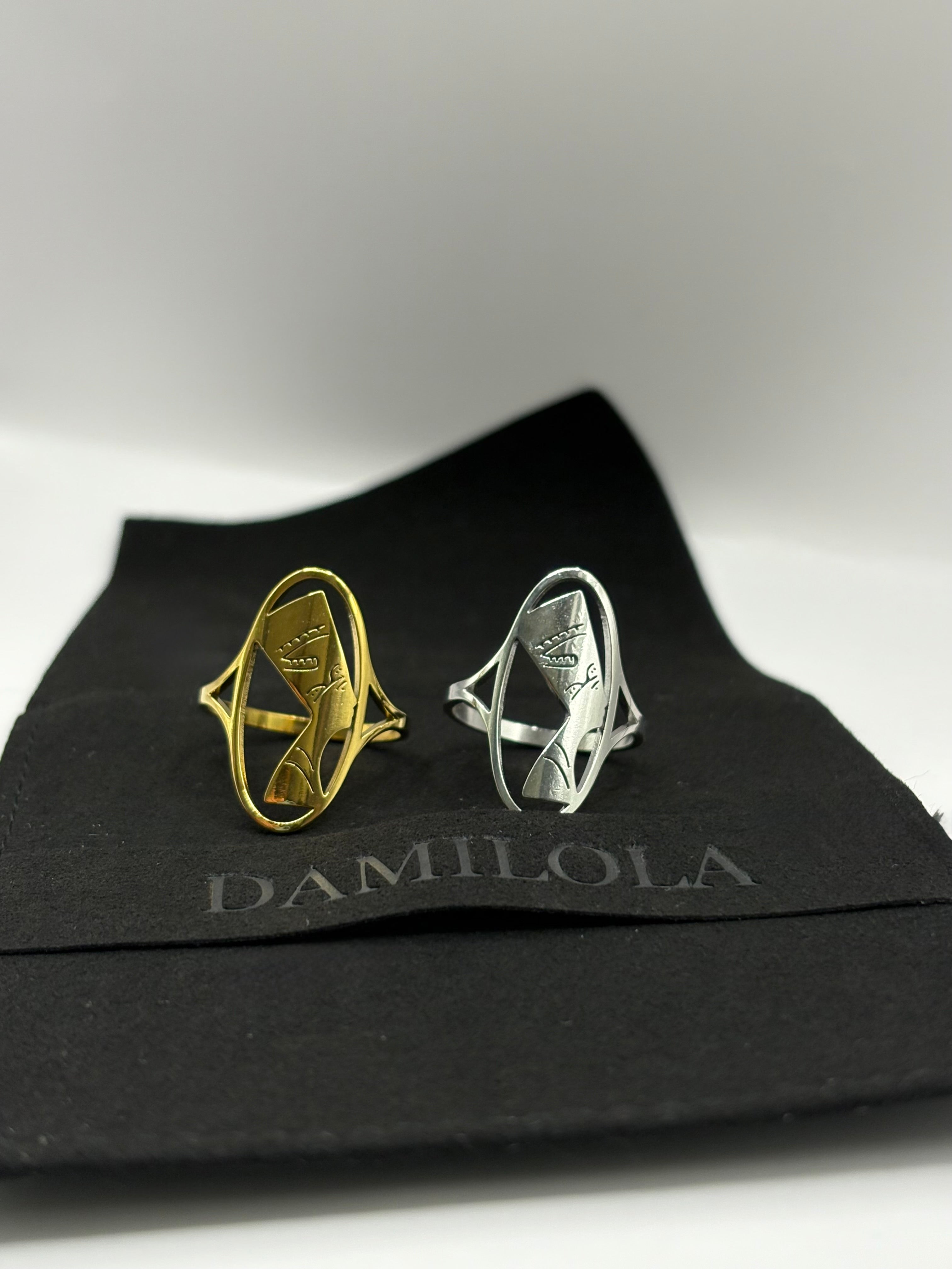 Nefertiti Ring - Large Oval - Gold/Silver