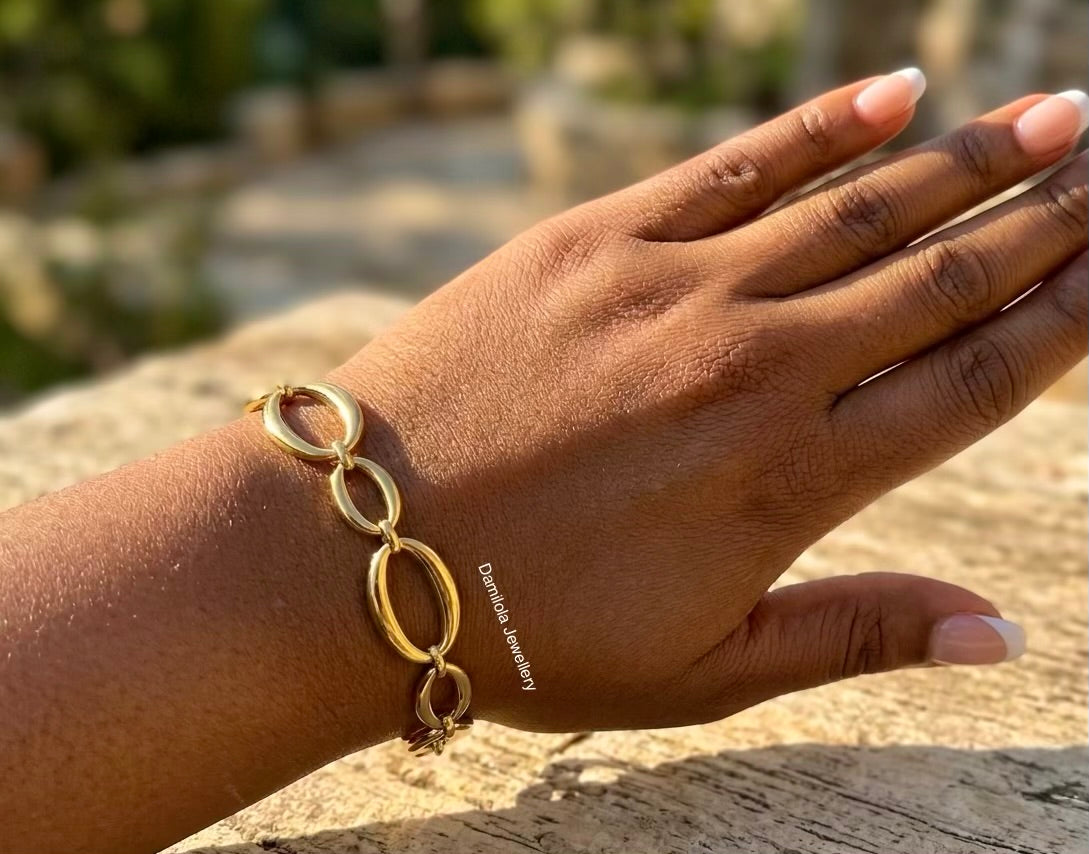 ‘Halo’ Gold/Silver Oval Bracelet