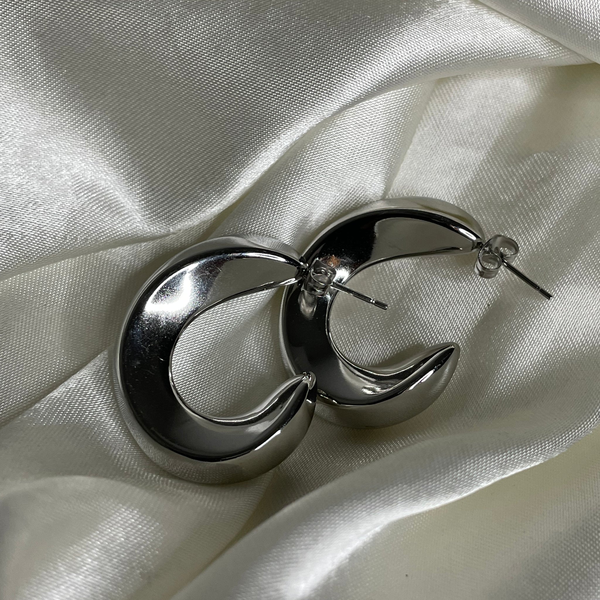 Silver hoop earrings