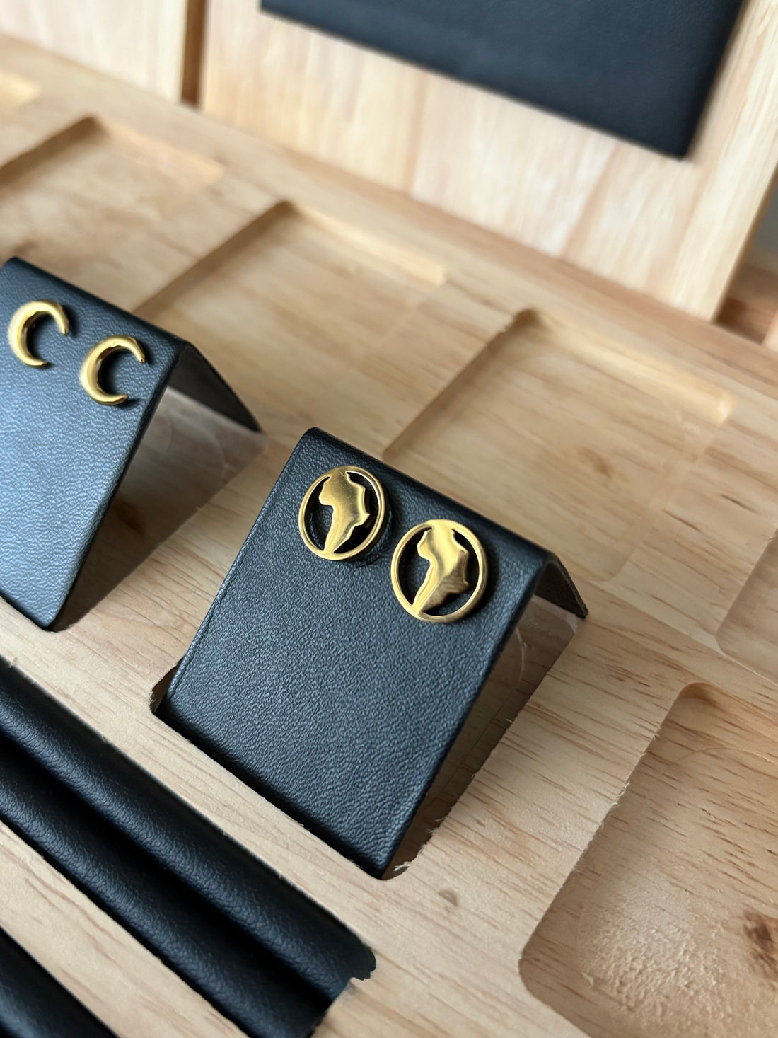Africa stud earrings gold silver