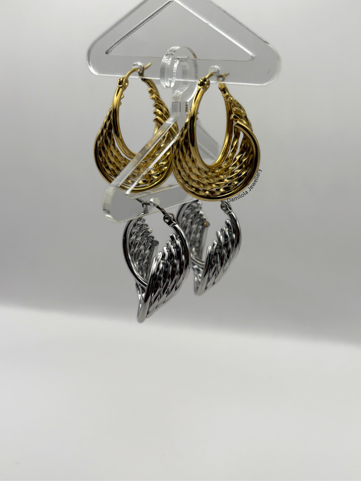 Gold ‘Idia’ Textured Swirl Hoops