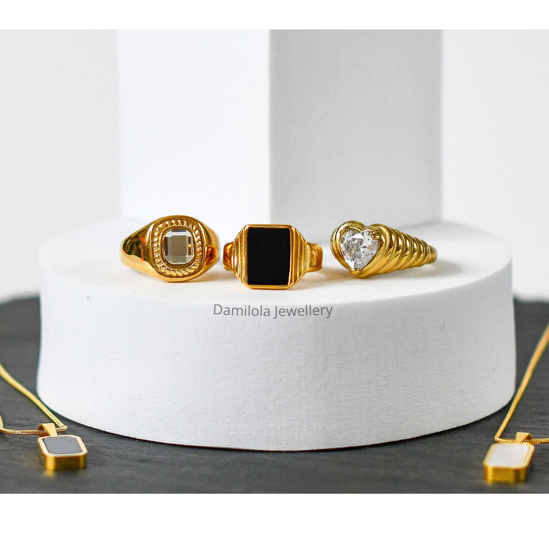 ‘Lela’ Gold&Black Classic - Ring