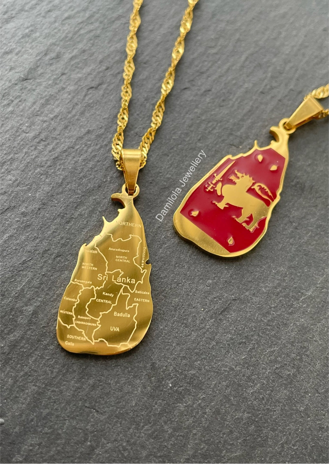 Sri Lanka map necklace 