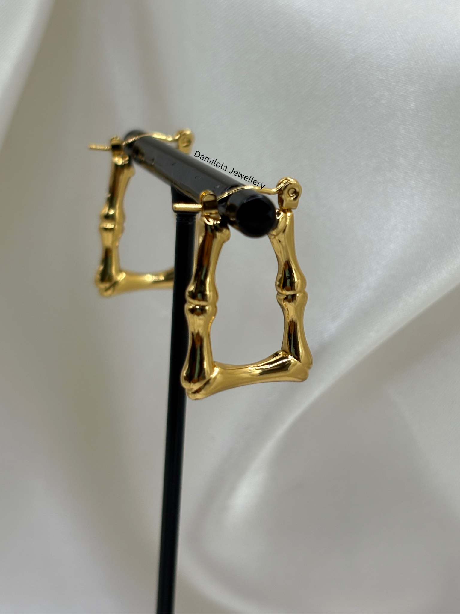 Gold ‘Tara’ Triangle Bamboo Hoops