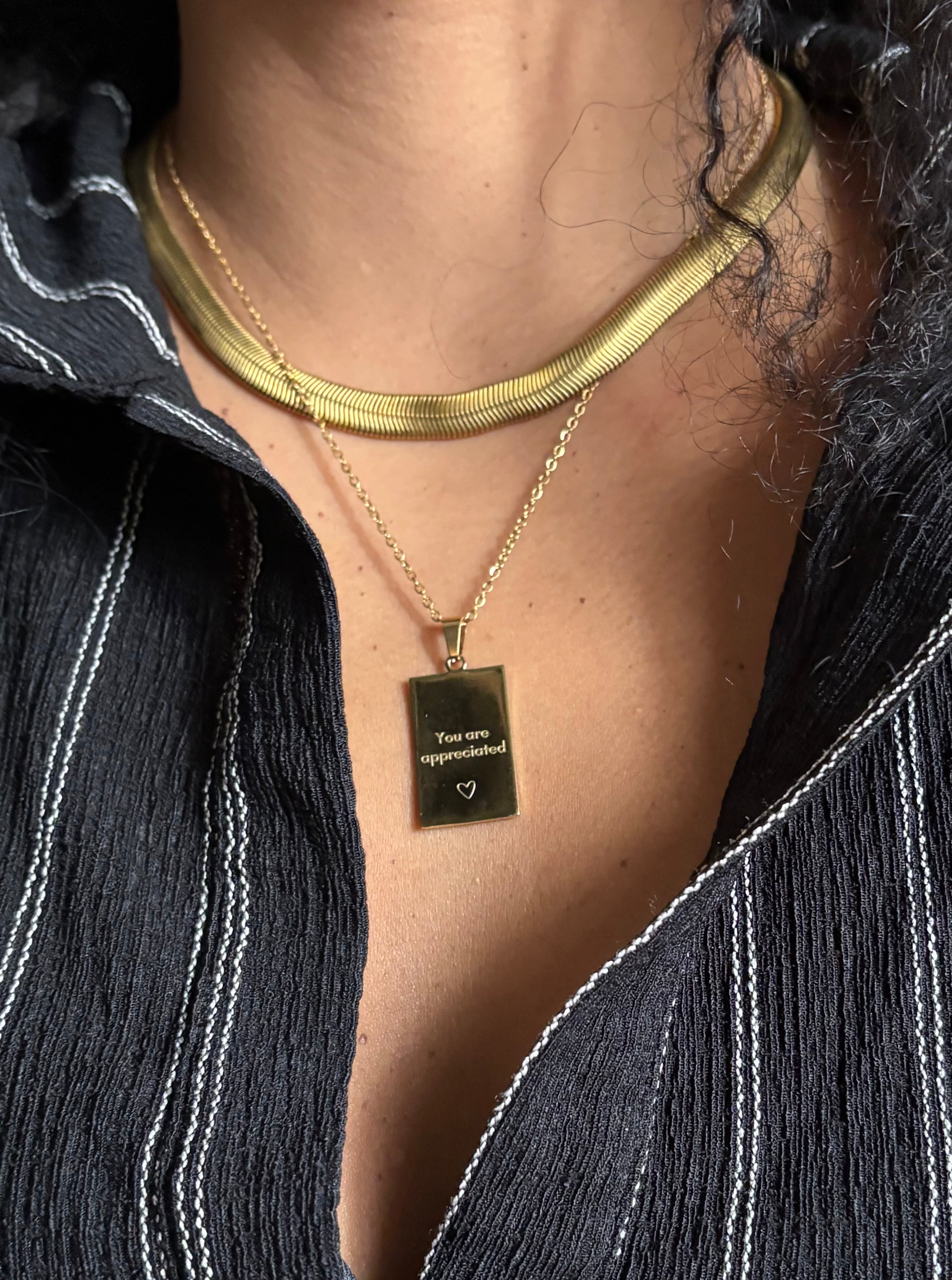 ‘Queen of my Heart’ Necklace - Gold/Silver - Double sided