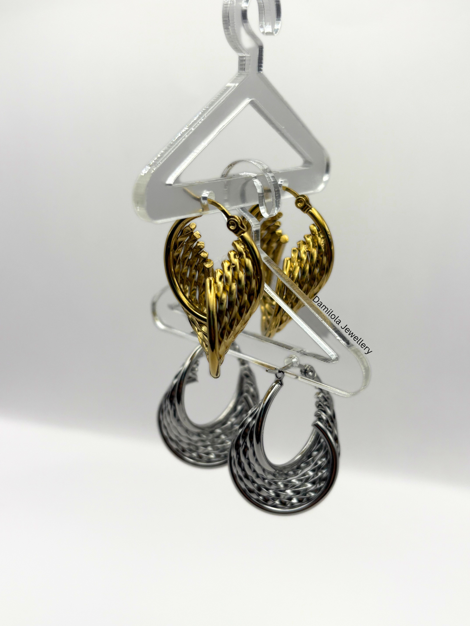 Gold ‘Idia’ Textured Swirl Hoops
