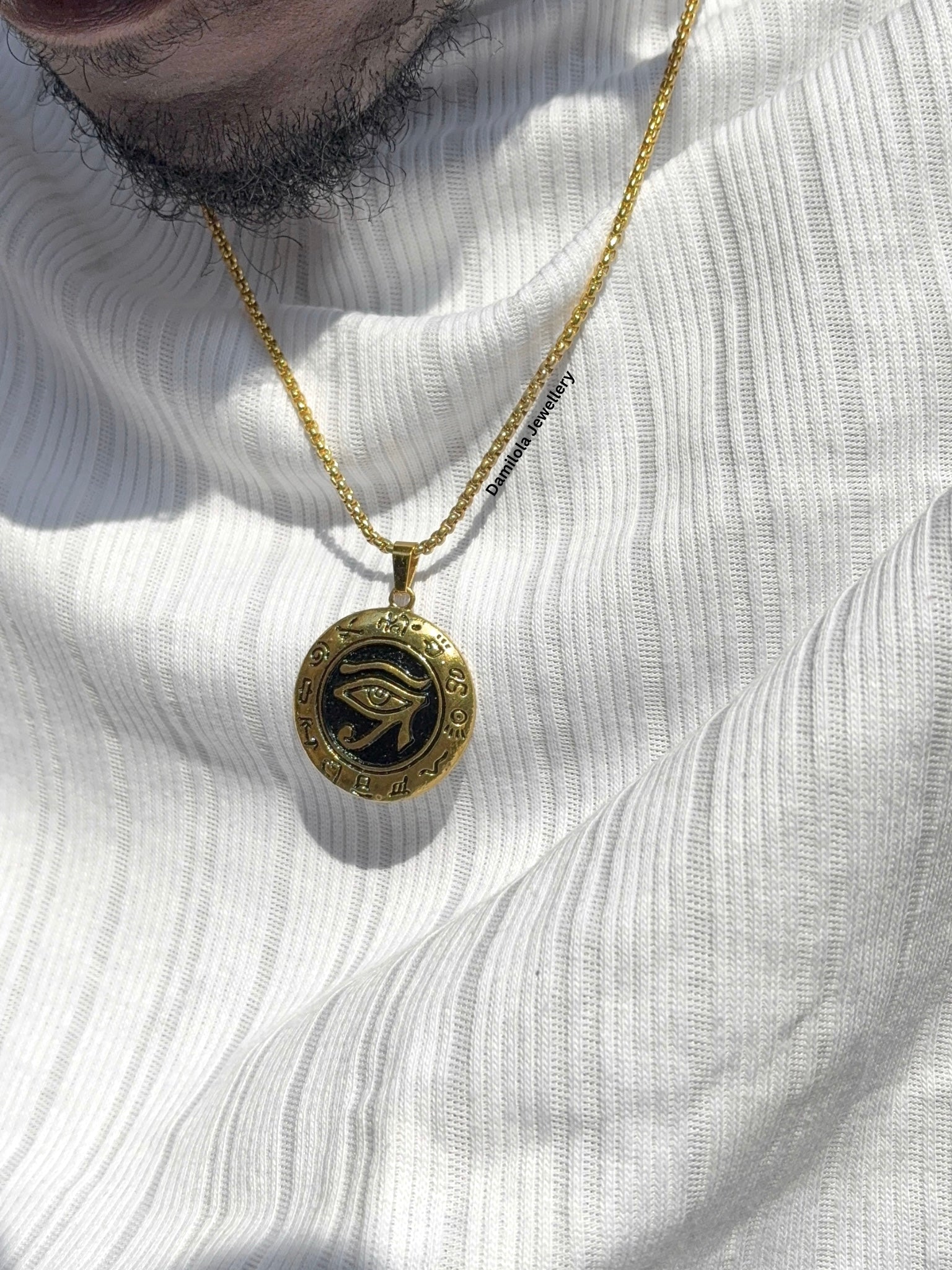 Ancient Egyptian ankh silver gold symbols pendant necklace eye of ra Horus