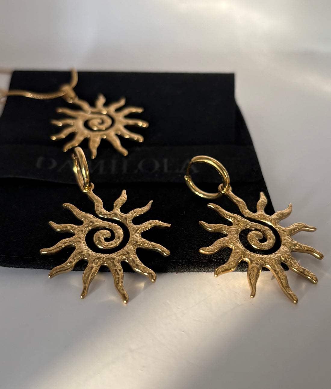 ‘Solis’ Spiral Sun Earrings - Gold/Silver