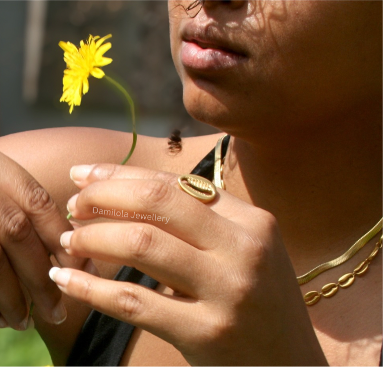 Cowrie Ring - Gold/Silver